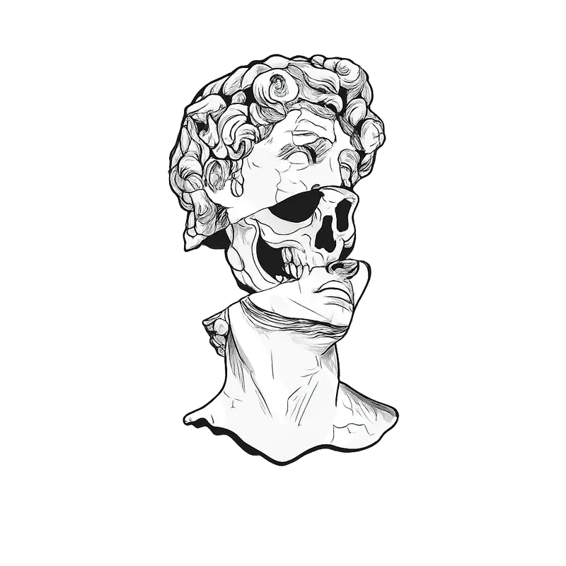 Transparent classical bust representing open culture access